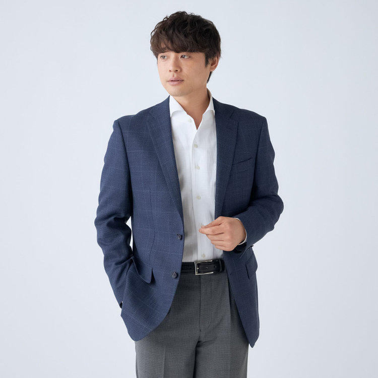 ドナートヴィンチ 【Donato Vinci Italy】【春夏】ウールリネンブレンド2釦シングルジャケット/ネイビー/NEW ZEALAND WOOL MIX 紺濃色