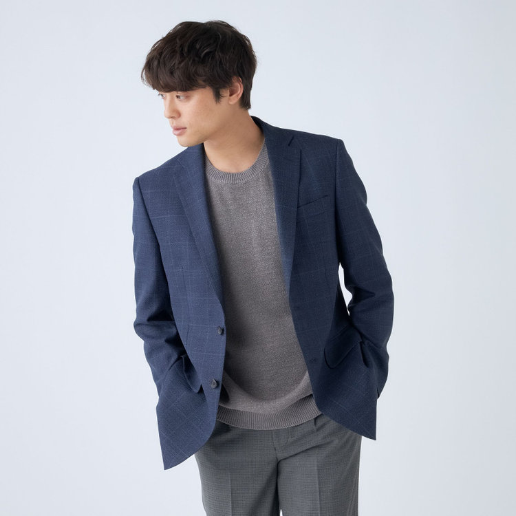 ドナートヴィンチ 【Donato Vinci Italy】【春夏】ウールリネンブレンド2釦シングルジャケット/ネイビー/NEW ZEALAND WOOL MIX 紺濃色