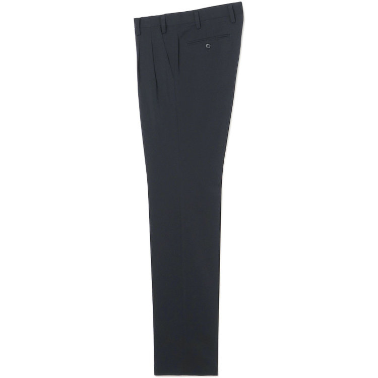 ソノタ（KONAKA用） 【通年】ツータックパンツ / ネイビー×ソリッド / ウォッシャブル / ウエストストレッチ / ※裾直し必要 紺濃色
