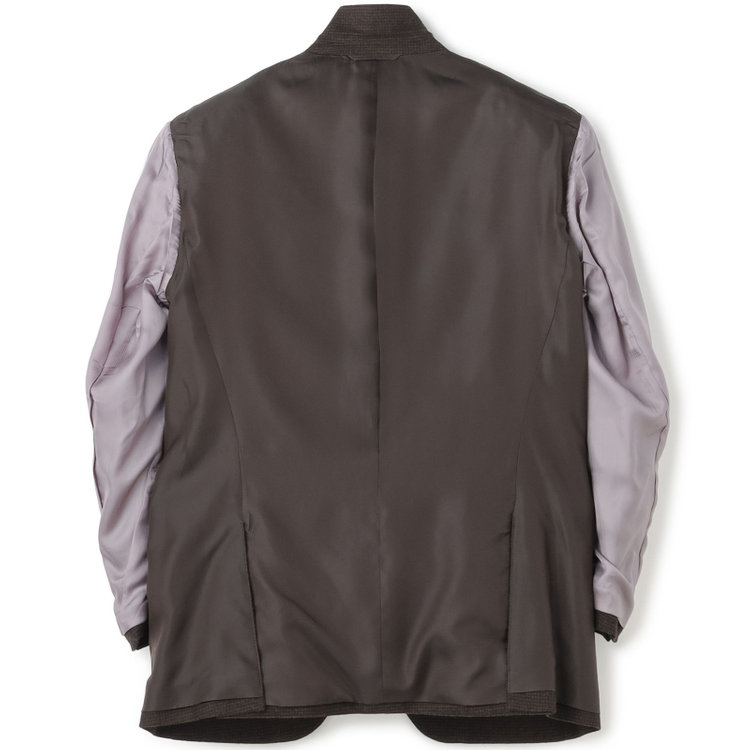 ドナートヴィンチ 【Donato Vinci Italy】【秋冬】ウール2釦シングルジャケット/ブラウン&ブラック×ハウンドトゥース/本水牛釦/Premium Quality JAPAN BISHU 茶濃色