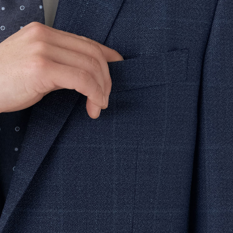 ドナートヴィンチ 【Donato Vinci Italy】【春夏】ウールリネンブレンド2釦シングルジャケット/ネイビー/NEW ZEALAND WOOL MIX 紺濃色