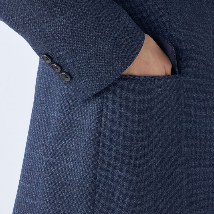 ドナートヴィンチ 【Donato Vinci Italy】【春夏】ウールリネンブレンド2釦シングルジャケット/ネイビー/NEW ZEALAND WOOL MIX 紺濃色