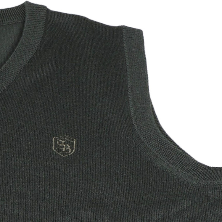 スタンリーブラッカ 【stanley blacker new york】胸刺繍ニットベスト/グリーン グリーン(緑)