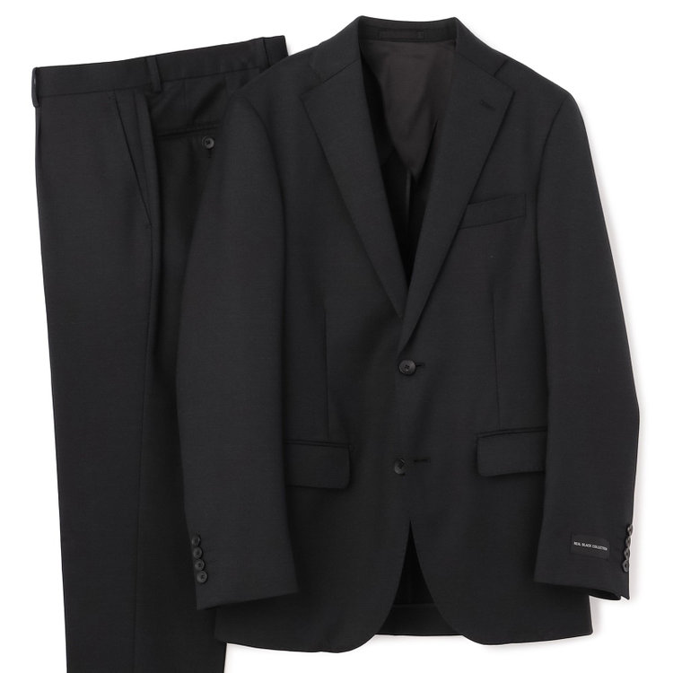 ＪＰ コンフォート 【JOHN PEARSE comfort】【春夏】2釦シングルスーツ ショートタック/ブラック/REAL BLACK/NEW ZEALAND WOOL/SHOWER CLEAN/SustainaBee Wool/※裾上げ必要 黒