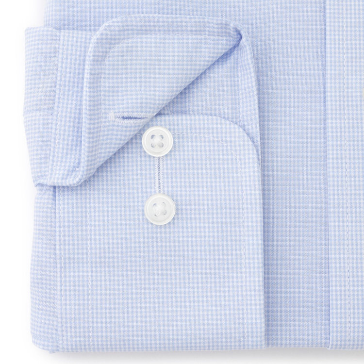 ＤＵＫＥ ＭＯＲＧＡ 【DUKEMORGAN】【形態安定】ワイドカラードレスシャツ/ブルー＆ホワイト×チェック ブルー系(青)