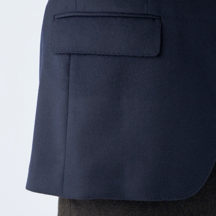 スタンリーブラッカ 【stanley blacker new york】【秋冬】2釦シングルミルドフィニッシュ紺ブレザー/ネイビー 紺濃色