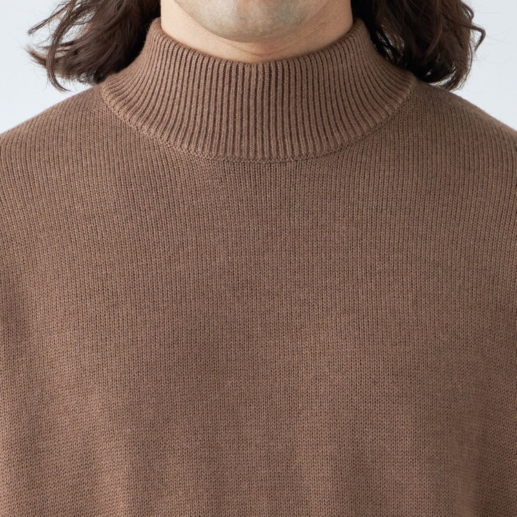 スタンリーブラッカ 【stanley blacker new york】【秋冬】モックネックニット/ブラウン 茶淡色