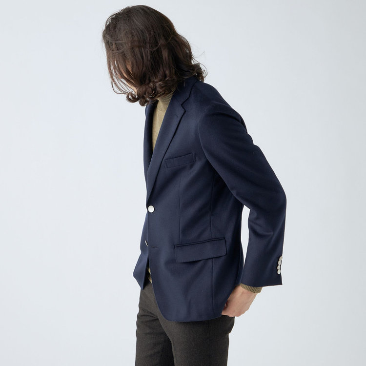 スタンリーブラッカ 【stanley blacker new york】【秋冬】2釦シングルミルドフィニッシュ紺ブレザー/ネイビー 紺濃色