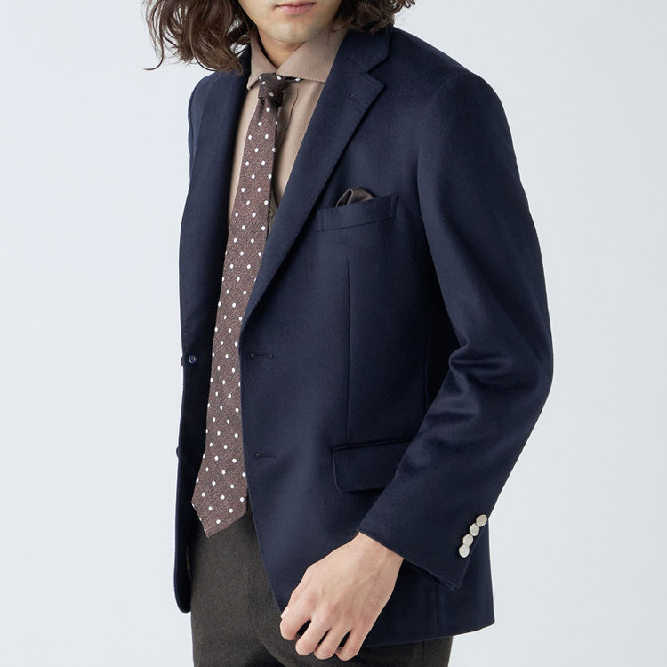 スタンリーブラッカ 【stanley blacker new york】【秋冬】2釦シングルミルドフィニッシュ紺ブレザー/ネイビー 紺濃色