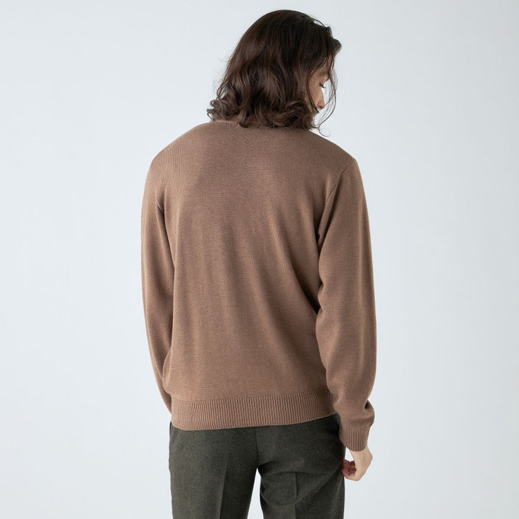 スタンリーブラッカ 【stanley blacker new york】【秋冬】モックネックニット/ブラウン 茶淡色