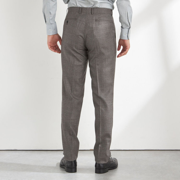ドナートヴィンチ 【Donato Vinci Italy CLASSICO】【秋冬】3釦段返りスーツ 2タック/ブラウン×ハウンドトゥース/REAL BROWN COLLECTION/NEW ZEALAND LIMITED WOOL/※裾上げ必要 茶中間