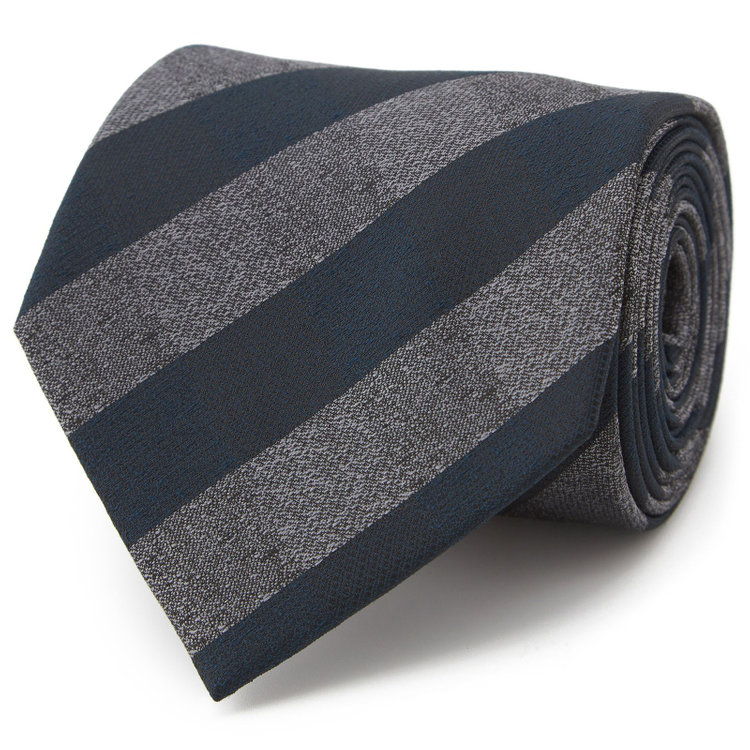 ジョンピアース 【JOHN PEARSE White】シルクポリエステルストライプ柄ネクタイ/8.0㎝幅/グレー その他