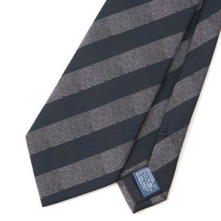 ジョンピアース 【JOHN PEARSE White】シルクポリエステルストライプ柄ネクタイ/8.0㎝幅/グレー その他