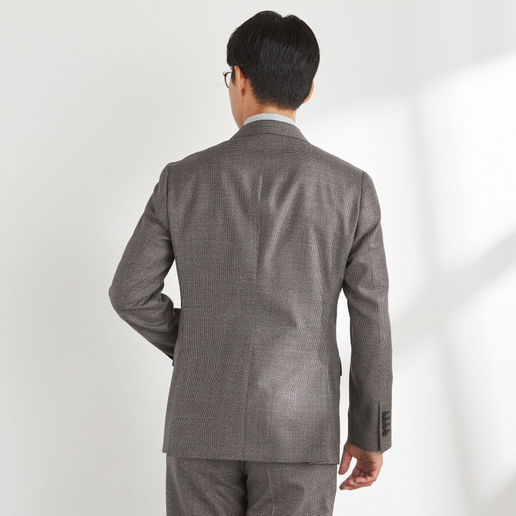 ドナートヴィンチ 【Donato Vinci Italy CLASSICO】【秋冬】3釦段返りスーツ 2タック/ブラウン×ハウンドトゥース/REAL BROWN COLLECTION/NEW ZEALAND LIMITED WOOL/※裾上げ必要 茶中間