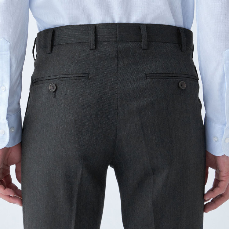 スタンリーブラッカ 【stanley blacker new york】【秋冬】1タックスラックス/ダークグレー/ウエストムーブ仕様/※裾上げ必要 グレー濃色