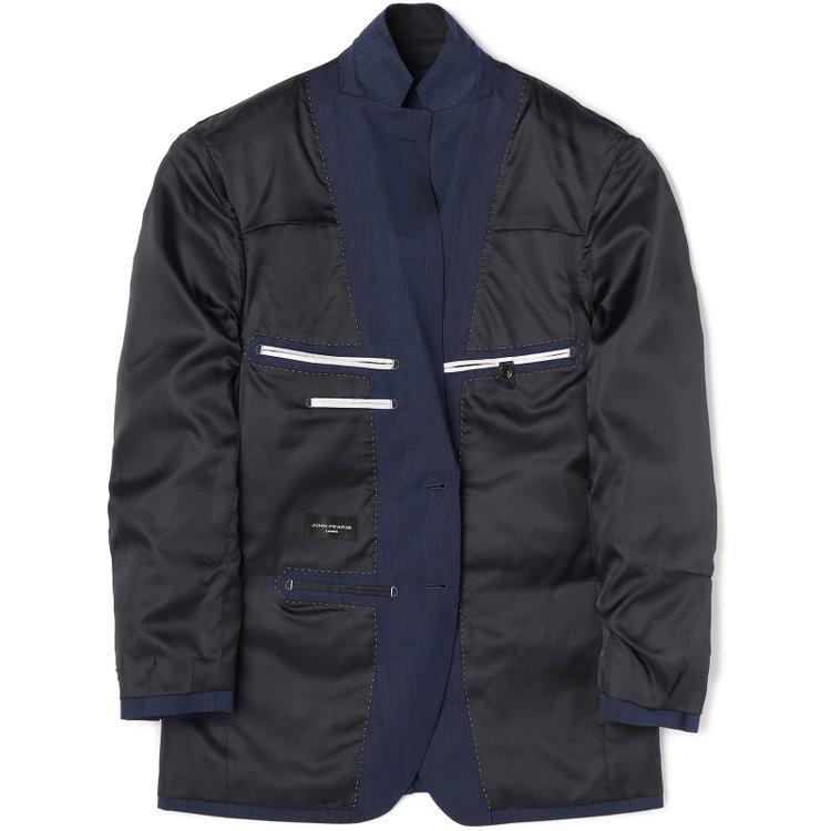 ＪＰセレクトライン 【JOHN PEARSE Black SELECT LINE】【秋冬】スペアパンツ付き/2釦シングルスーツ 0タック/ネイビー/※裾上げ必要 青中間