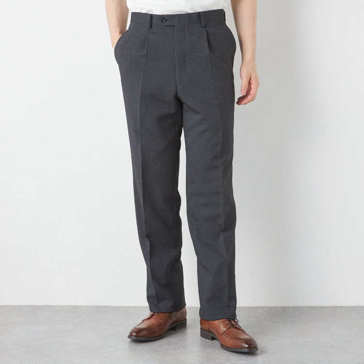 トゥルートップ 【TRUE TOP】【年間】2釦シングルスーツ ワンタックパンツ / チャコールグレー / パンツウォッシャブル ※裾直し必要 グレー濃色