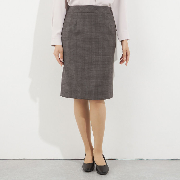 【Diana】【秋冬】スカート/グレー×チェック/ウォッシャブル＆ストレッチ
