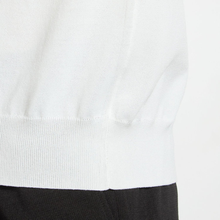 ジョンピアース 【JOHN PEARSE comfort navy】【半袖】ニットTシャツ/ホワイト 白