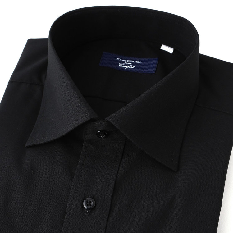 ＪＰコンフォート ネイビー 【JOHN PEARSE comfort navy】【STYLISH】【形態安定】ワイドカラーワイシャツ/ブラック 黒