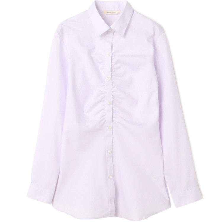 ナチュラル　ビューティー 【NATURAL BEAUTY】ギャザー＆フリル取り外しブラウス/パープル×ドビーツイル 紫淡色