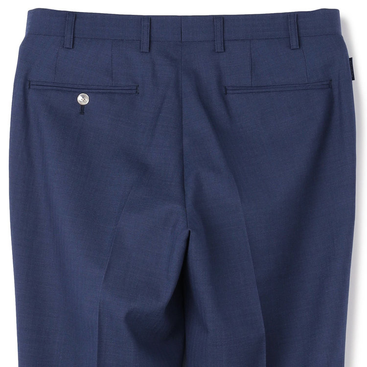 スタンリーブラッカ 【stanley blacker new york】【春夏】1タックパンツ/ネイビー×シャドーストライプ/ウエストムーブ仕様/※裾上げ必要 紺中間