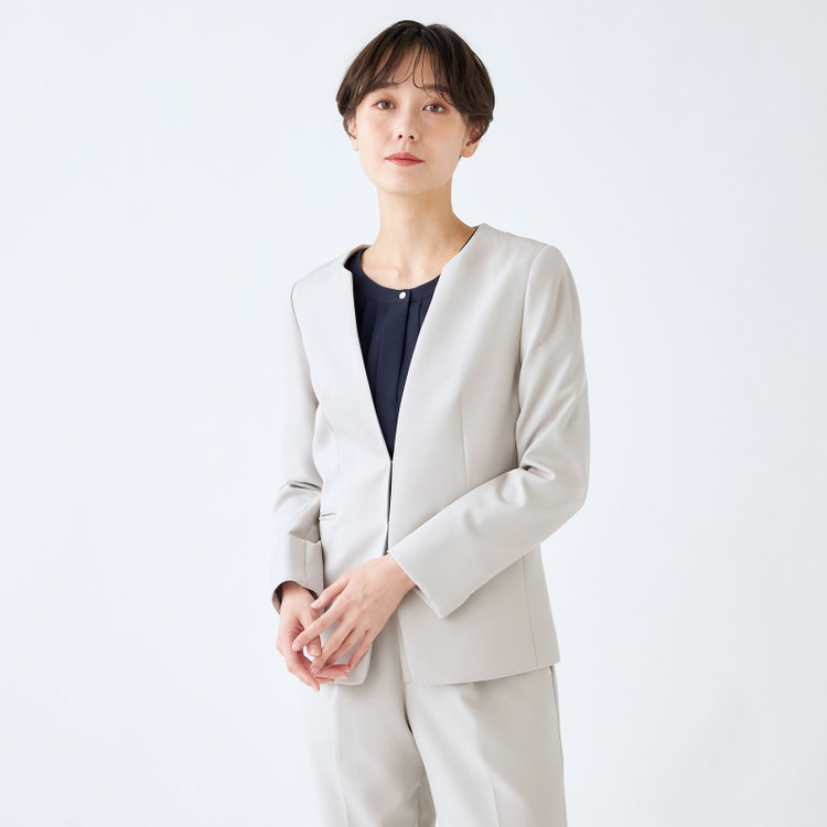 KONAKA　アウトレット 【WEB限定/OUTLET/汚れ・キズ等有】【mirum purple】【年間】キーカラージャケット/グレージュ グレー淡色