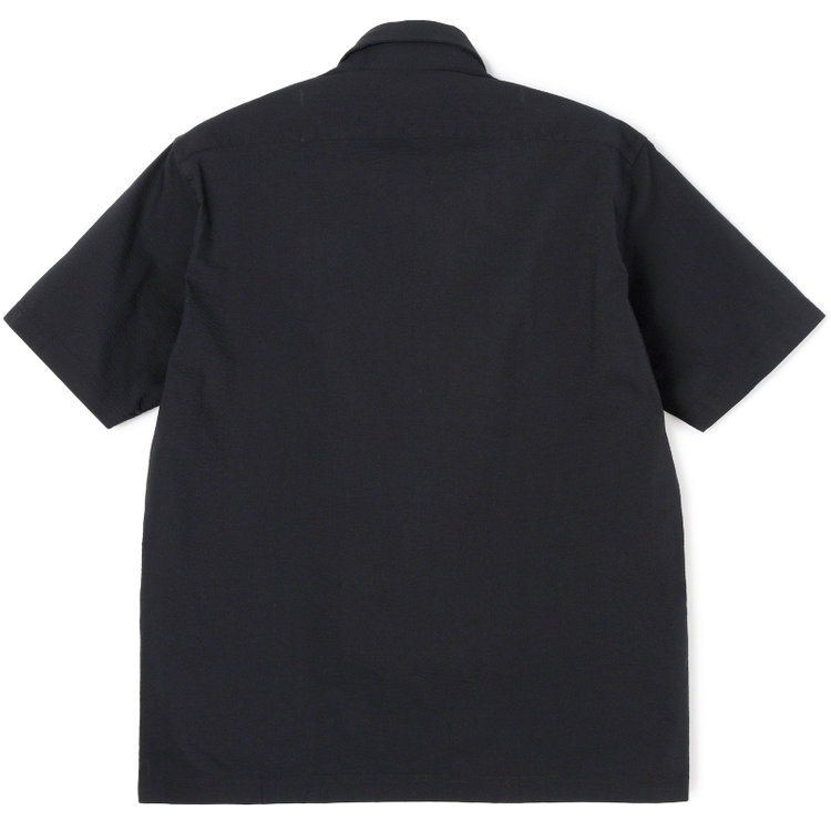 ＪＰコンフォート ネイビー 【半袖】【JOHN PEARSE comfort navy】ホリゾンタルワイドビズポロシャツ プルオーバータイプ/ブラック×シアサッカー 黒