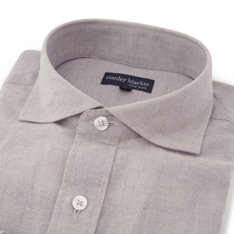 スタンリーブラッカ 【stanley blacker new york】【長袖】カッタウェイシャツ/グレー グレー淡色