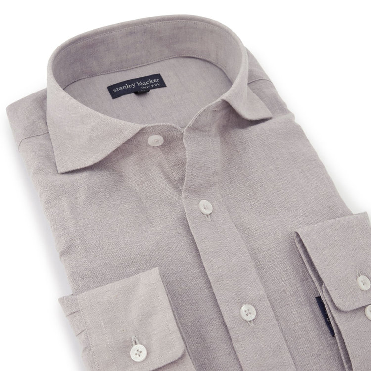 スタンリーブラッカ 【stanley blacker new york】【長袖】カッタウェイシャツ/グレー グレー淡色