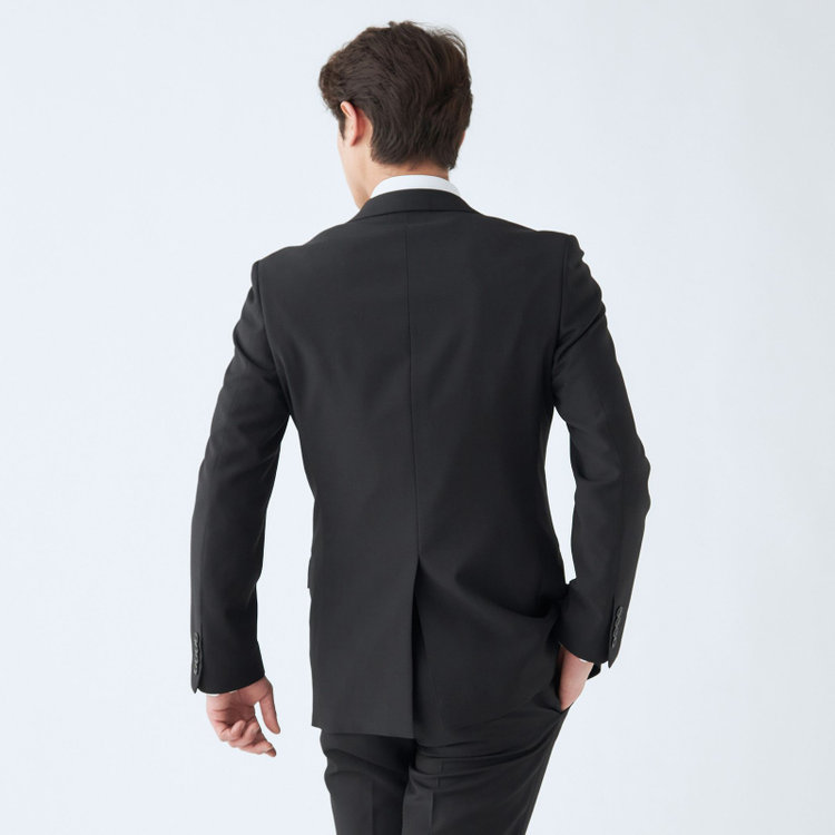 ＵＮＰＲＥＳＳＵＲＥ 【Unpressure】【スリムシルエット】2釦シングルフォーマルスーツ 0タックパンツ/アジャスター付き/※裾上げ必要 黒