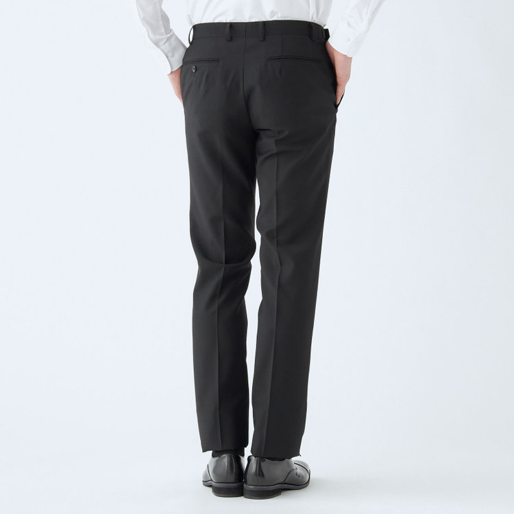 ＵＮＰＲＥＳＳＵＲＥ 【Unpressure】【スリムシルエット】2釦シングルフォーマルスーツ 0タックパンツ/アジャスター付き/※裾上げ必要 黒