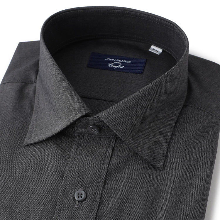 ＪＰコンフォート ネイビー 【JOHN PEARSE comfort navy】【STYLISH】【形態安定】ワイドカラーワイシャツ/グレー グレー中間