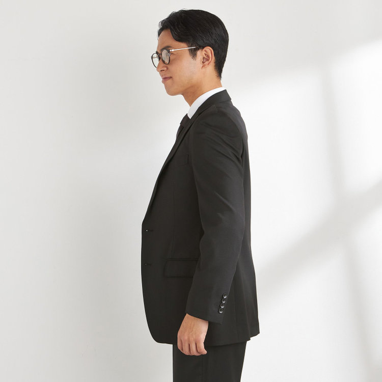 ＪＰセレクトライン 【JOHN PEARSE Black SELECT LINE】【年間】スリーピース2釦シングル0タックスーツ/ブラック/※裾上げ必要 黒