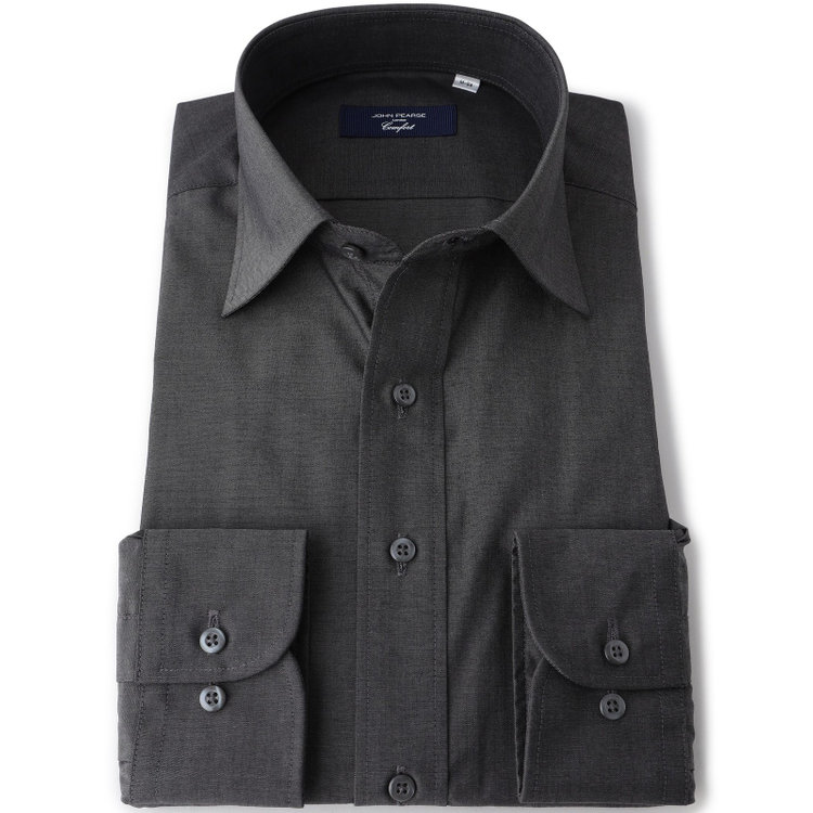 ＪＰコンフォート ネイビー 【JOHN PEARSE comfort navy】【STYLISH】【形態安定】ワイドカラーワイシャツ/グレー グレー中間