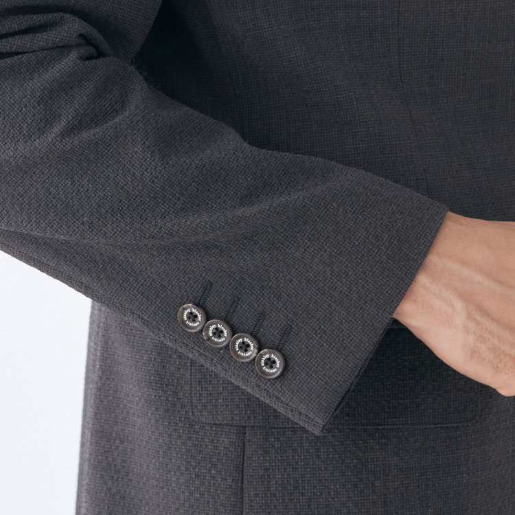 スタンリーブラッカ 【stanley blacker new york】【春夏】2釦シングルジャケット/グレー/ストレッチ＆サッカー グレー濃色