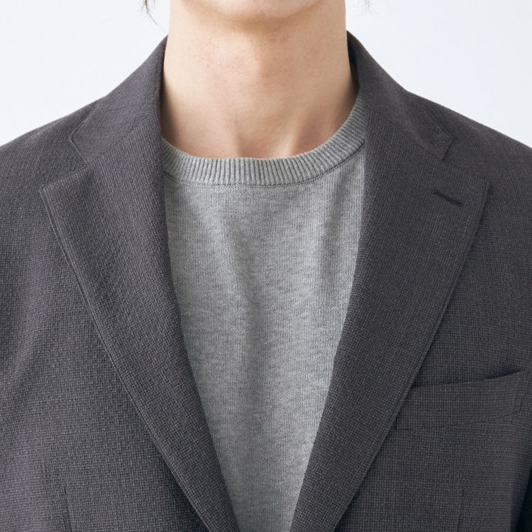 スタンリーブラッカ 【stanley blacker new york】【春夏】2釦シングルジャケット/グレー/ストレッチ＆サッカー グレー濃色