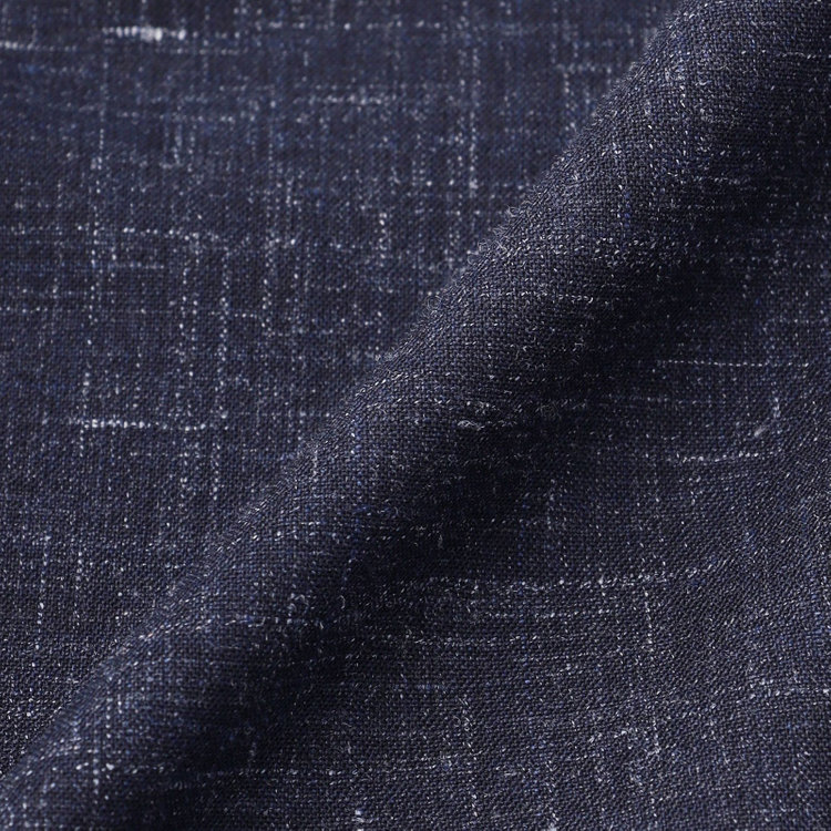 スタンリーブラッカ 【stanley blacker new york】【春夏】3釦段返りジャケット/ネイビー×スラブ 紺中間