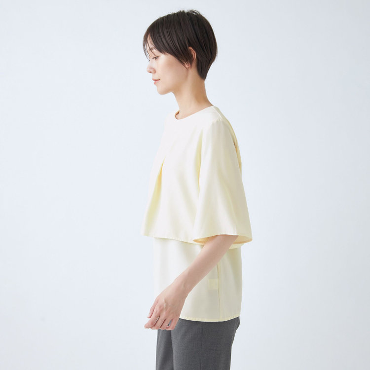 ナチュラル　ビューティー 【NATURAL BEAUTY】ケープ風ブラウス/イエロー 黄中間