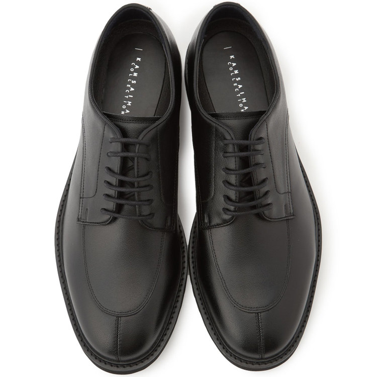 ＫＭＣブラック 【KANSAIMAN collection】Uモカドレスシューズ/リサイクルレザー/ブラック 黒