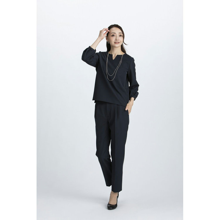 ＭＩＲＵＭ 【mirum purple】キーネックブラウス/ネイビー ネイビー系(紺)