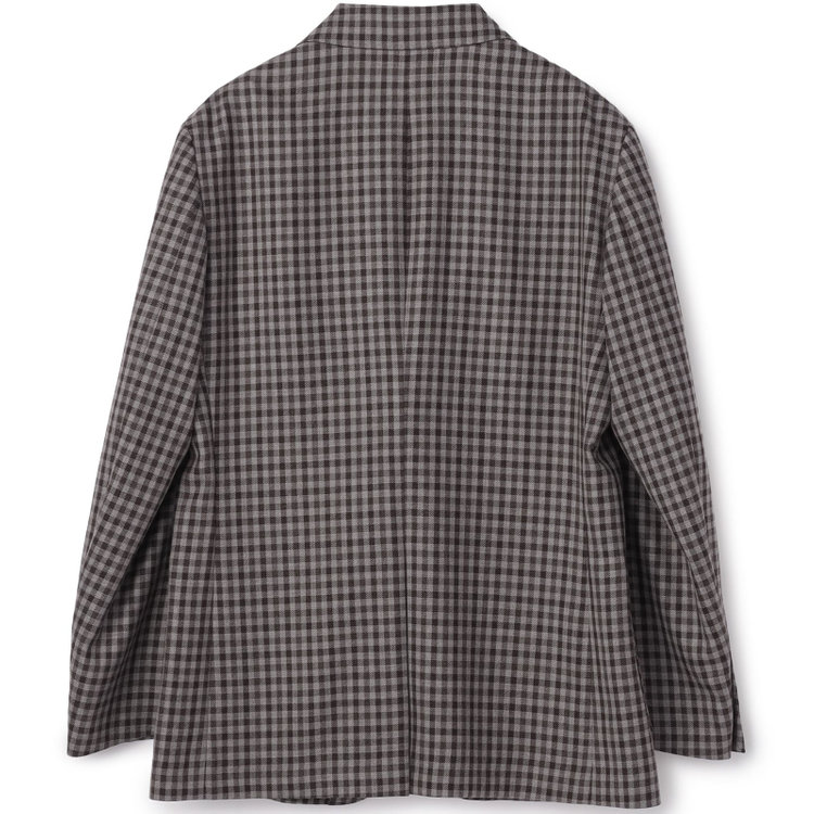 スタンリーブラッカ 【stanley blacker new york】【秋冬】3釦段返りジャケット/ギンガムチェック 茶中間
