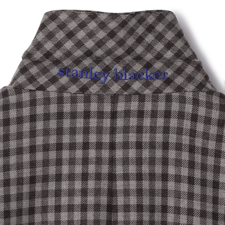 スタンリーブラッカ 【stanley blacker new york】【秋冬】3釦段返りジャケット/ギンガムチェック 茶中間