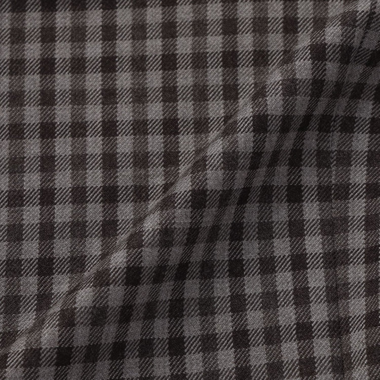 スタンリーブラッカ 【stanley blacker new york】【秋冬】3釦段返りジャケット/ギンガムチェック 茶中間