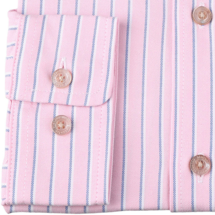 スタンリーブラッカ 【stanley blacker】【長袖】ボタンダウンシャツ/ピンク×ストライプ ピンク系(桃)