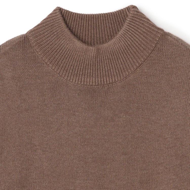 スタンリーブラッカ 【stanley blacker new york】【秋冬】モックネックニット/ブラウン 茶淡色