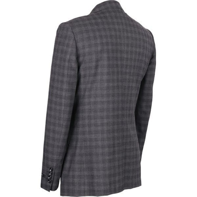 ジョンピアース 【JOHN PEARSE ULTRA SLIM】【秋冬】2釦シングル0タックスーツ グレー×チェック グレー系(灰)