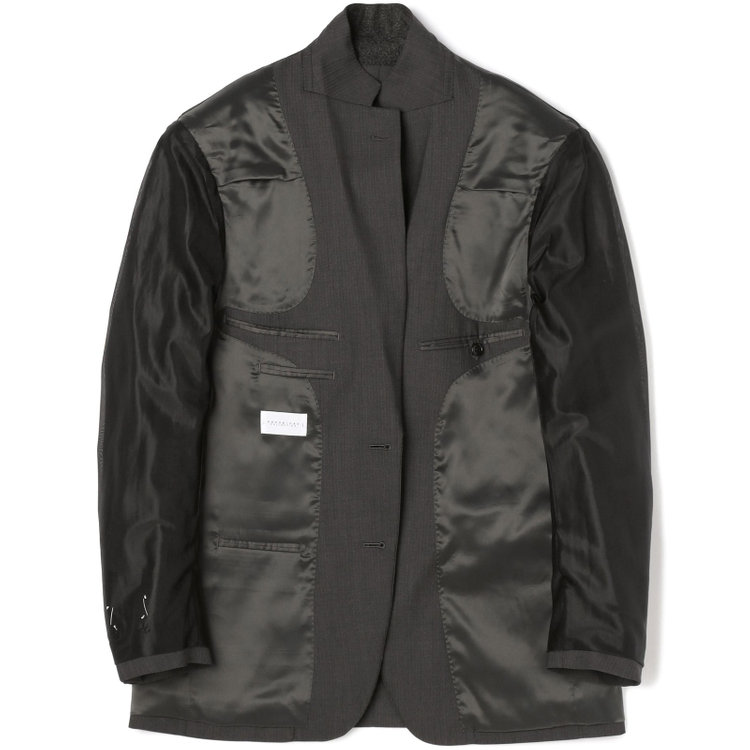 ＫＡＮＳＡＩＭＡＮ 【KANSAIMAN collection】【秋冬】2釦シングルスーツ ショートタック/グレー×シャドーストライプ/ULTRA MOVE/※裾上げ必要 グレー中間