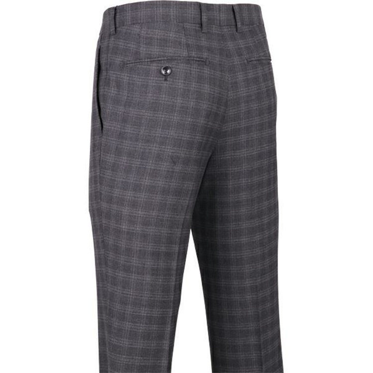 ジョンピアース 【JOHN PEARSE ULTRA SLIM】【秋冬】2釦シングル0タックスーツ グレー×チェック グレー系(灰)