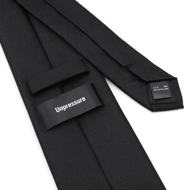 ＵＮＰＲＥＳＳＵＲＥ 【Unpressure】【お葬式】【ロングサイズ】シルクブレンドフォーマルネクタイ 8.0cm幅/ブラック 黒